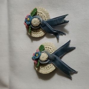 Vintage Crochet Hat Earrings